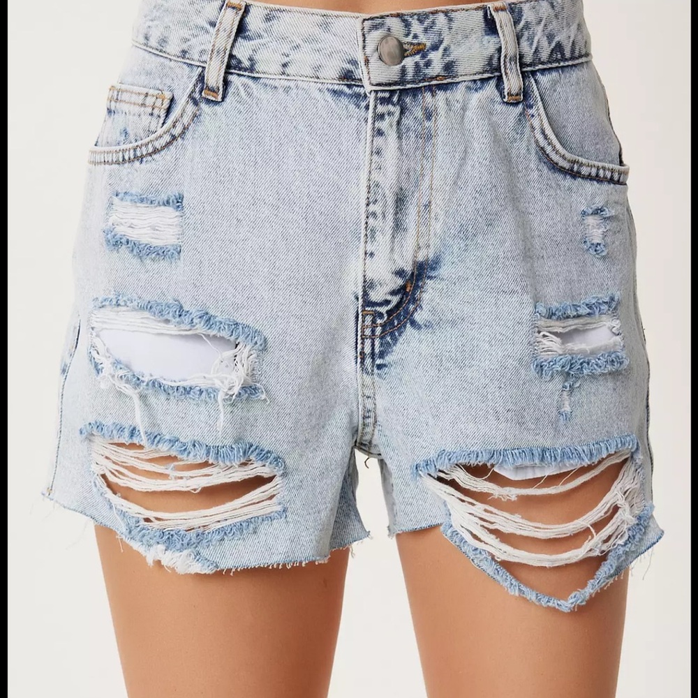 PacSun Light Blue Distressed Jean Shorts